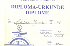 Dyplom 18 Rouen 1987 Srebro